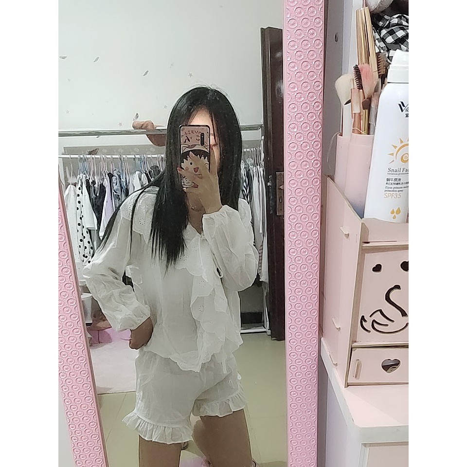 ( ORDER ) Bộ đồ ngủ nữ tiểu thư ulzzang AK868 ảnh thật ở cuối