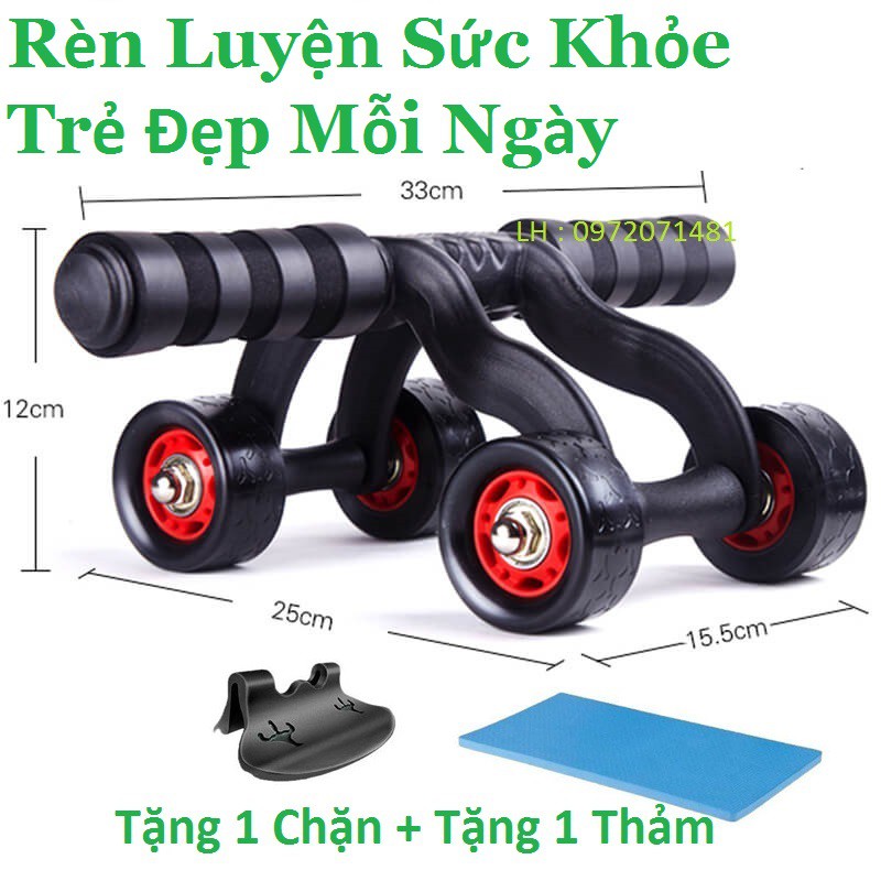 Con lăn tập bụng 4 bánh