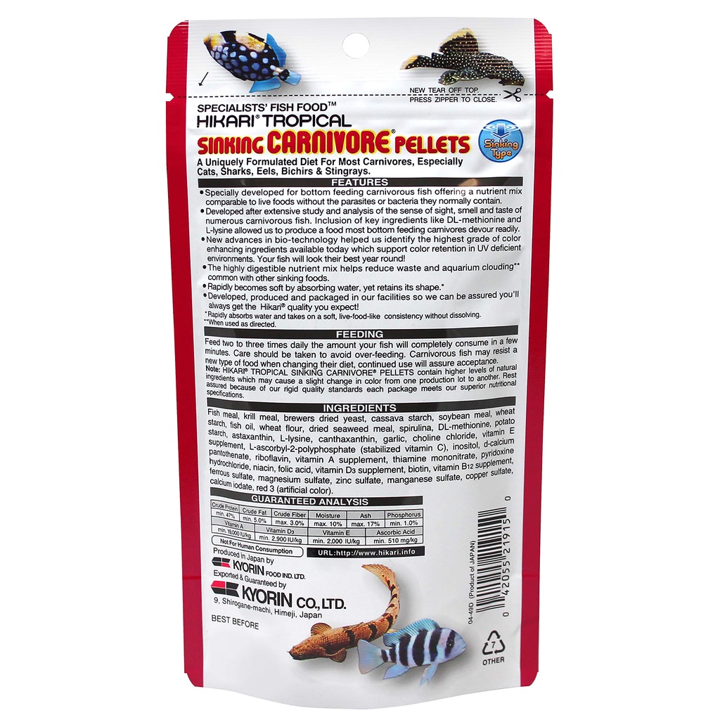 Thức ăn Pleco Hikari - Thức ăn chuyên dụng cho cá tầng đáy - Pleco - Cá săn mồi - Cám Hikari - cám Nhật - shopleo