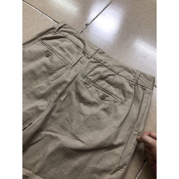 Size 29 to 30 quần thô kaki nam nữ form baggy màu be mới cao xắn gấu 2hand