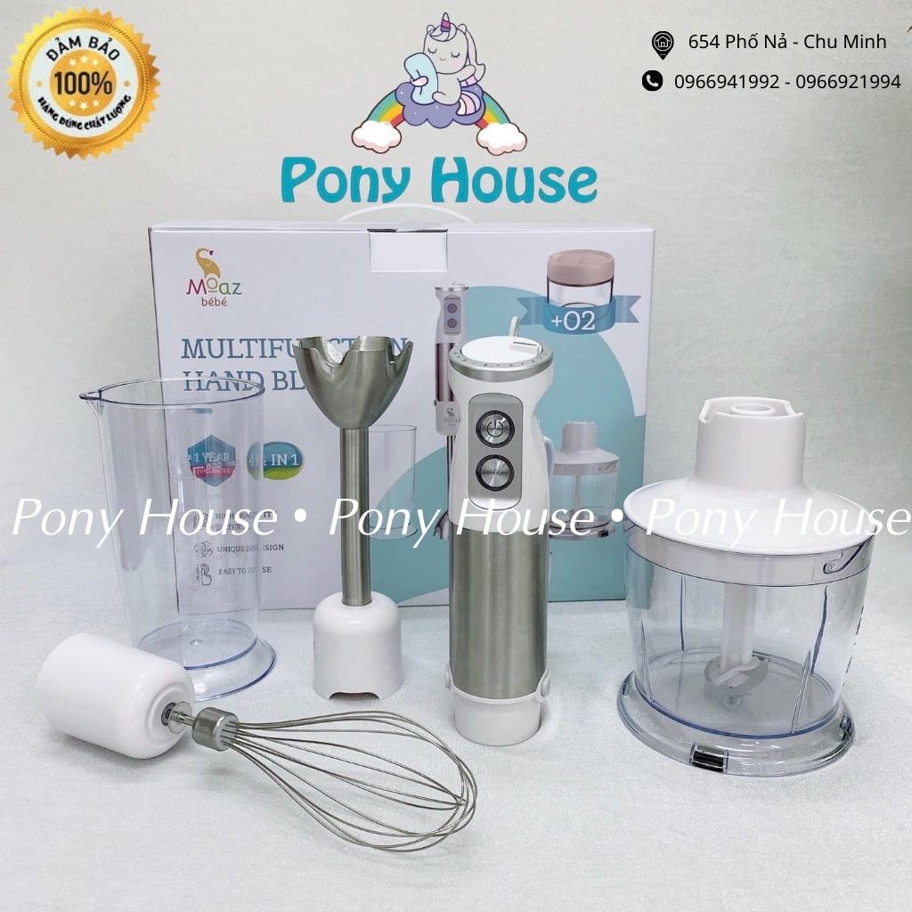 Máy Xay Cầm Tay Moaz BéBé - Máy Xay Đa Năng Xay Sinh Tố, Cháo, Đồ Ắn Dặm Cho Bé Tiện Lợi MB026 Chính Hãng BH 1 Năm