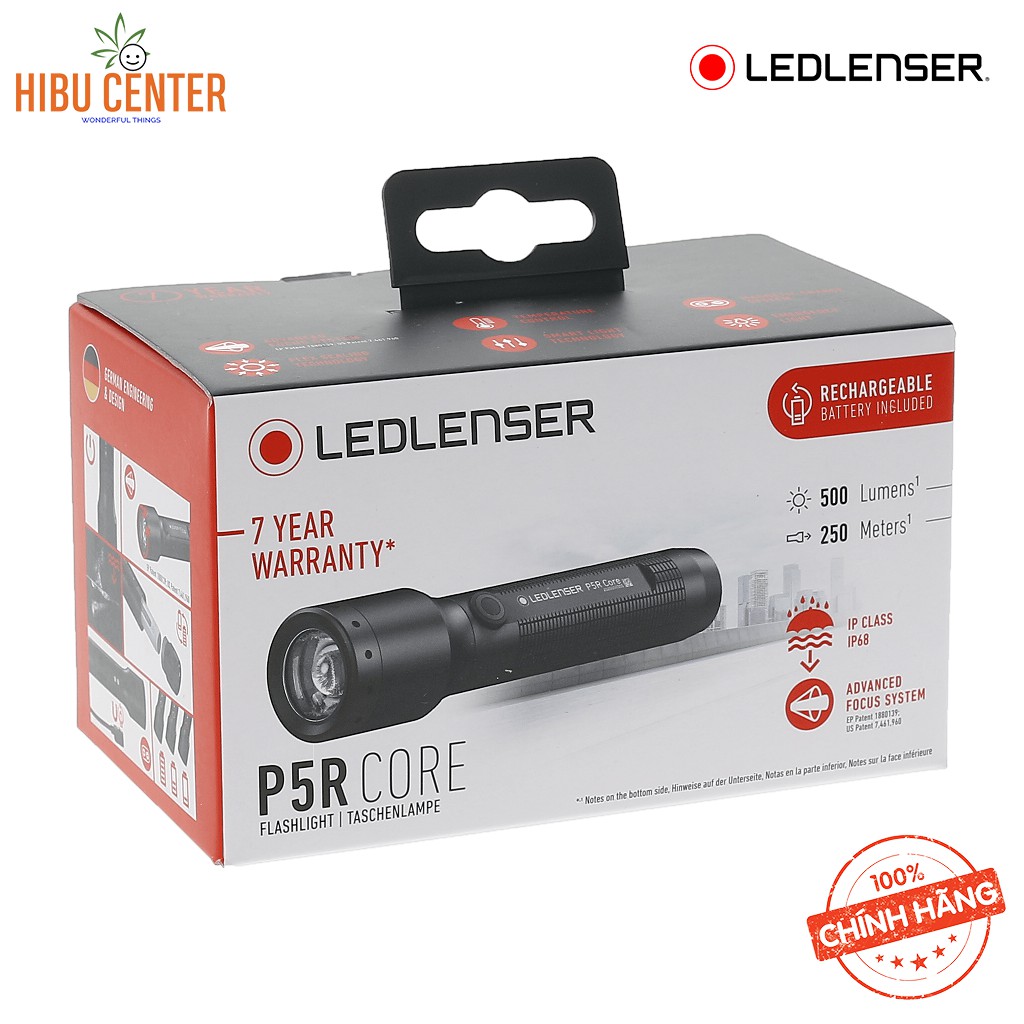 Đèn Pin Cầm Tay LEDLENSER P5R Core 500 Lumens – Gọn Nhẹ, Sáng Mạnh Mẽ, Bền Bỉ, Công Nghệ Tối Tân – Sạc Nam Châm