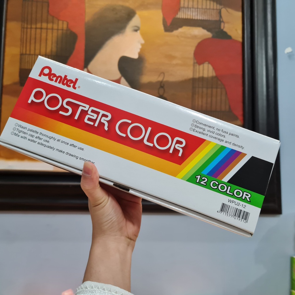 Bộ 12 màu Poster Pentel - Lọ 30ml