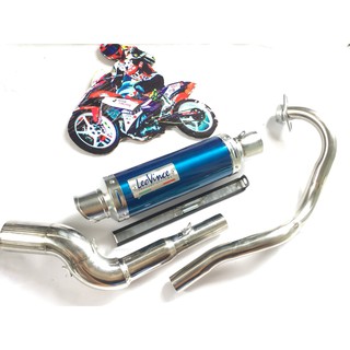Bộ pô leovince trắng bao gồm cả cổ pô cong 2 khúc gắn xe sirius, jupiter, taurus