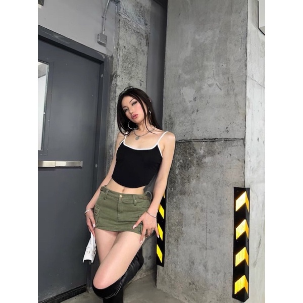 [HÌNH THẬT] Áo croptop 2 dây hot hit trẻ trung phù hợp mùa hè  A32