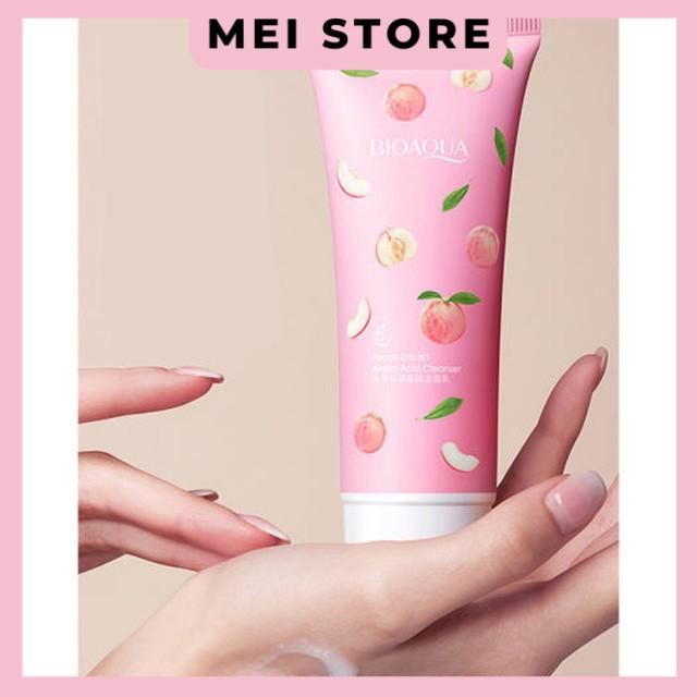 Sữa Rửa Mặt Đào Bioaqua Peach Exract Amino Acid Cleanser Giúp Da Sạch Sâu, Trắng Sáng, Thu Nhỏ Lỗ Chân Lông 100gr