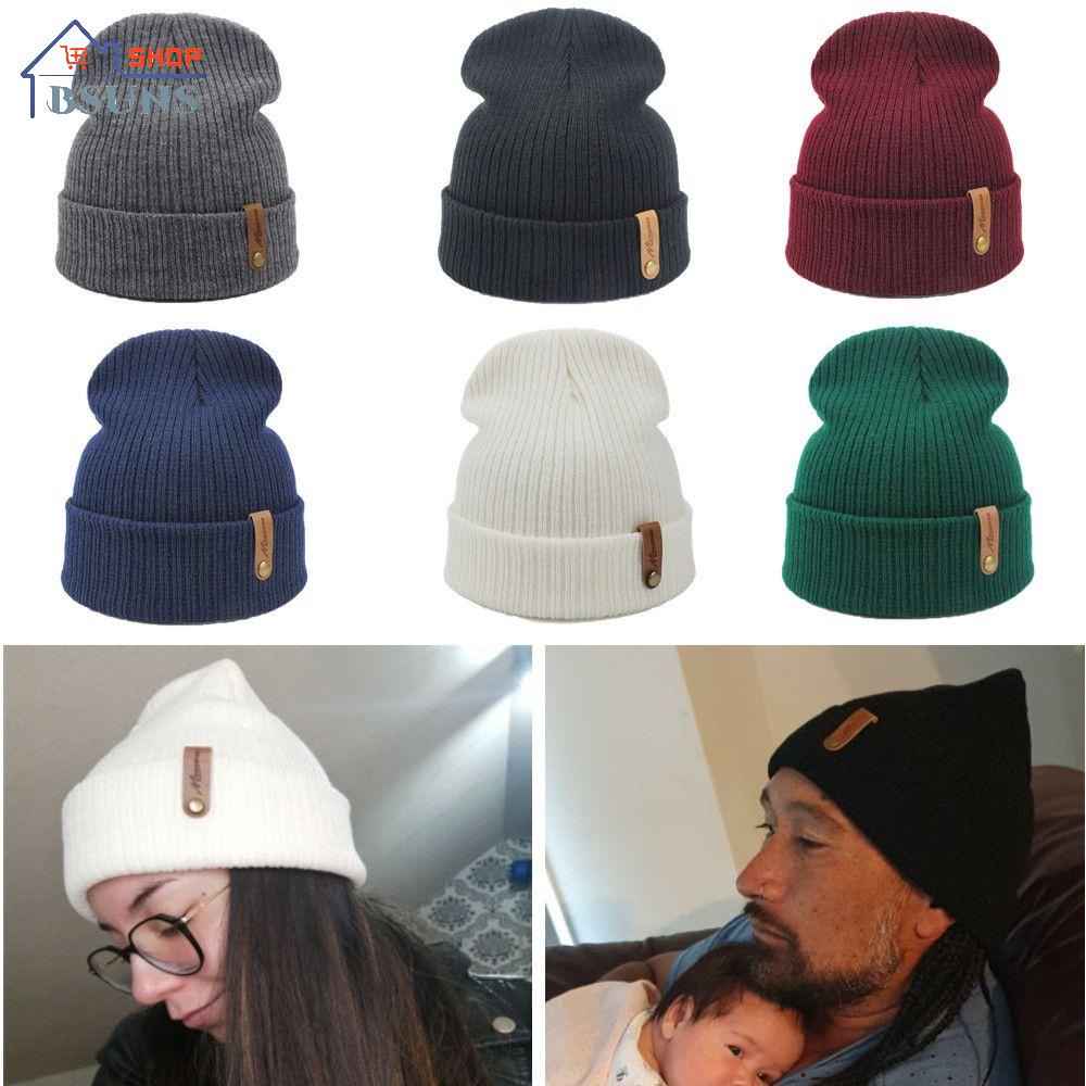 Mũ beanie đan len 100% acrylic màu trơn thời trang thu đông cho nam và nữ
