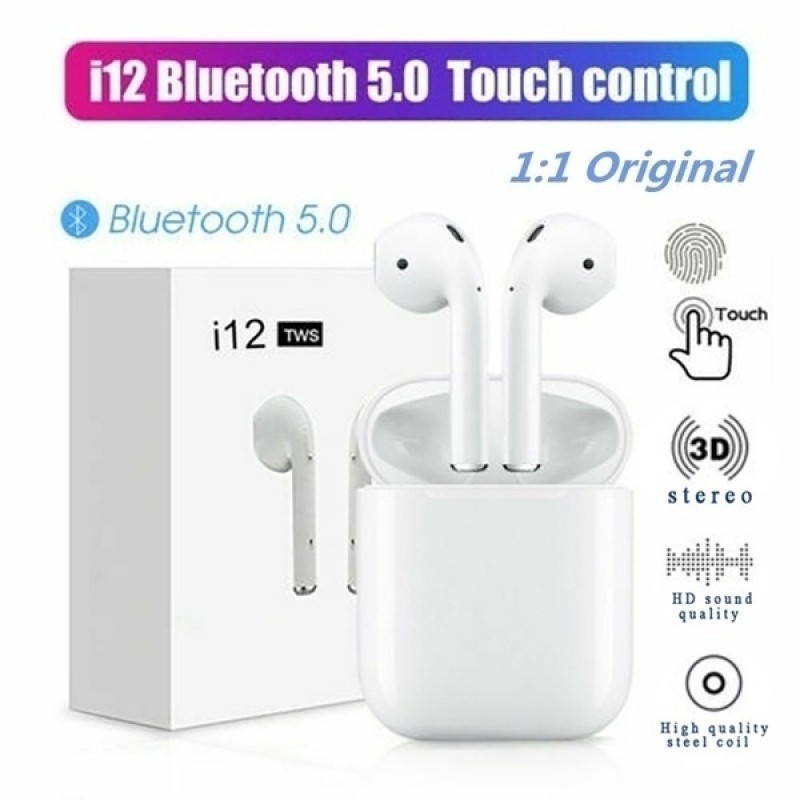 [ BIG SALE ] TAI NGHE BLUETOOTH TWS I12 2021 5.0 , TAI NGHE MINI , BLUETOOTH , HAY HƠN I11 , F9 , ĐI KỀM , CÁP , SẠC