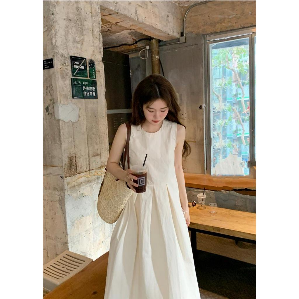 Đầm Tank Top Không Tay Màu Trắng 63308