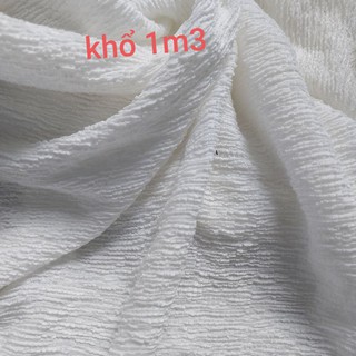 Vải trắng xếp ly , có co giãn nhẹ ,khổ 1m3 (50cm/20k)