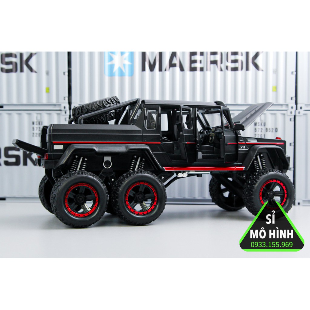 [ Sỉ Mô Hình ] Mô hình xe địa hình bán tải Mercedes G63 AMG Pickup Offroad 1:24 Đen