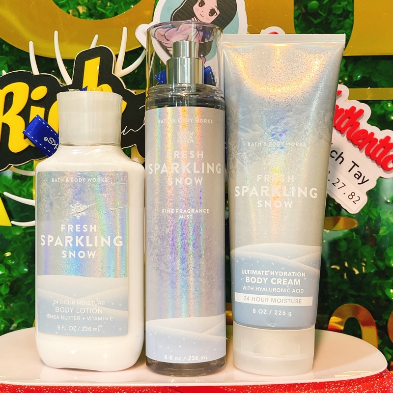 FRESH SPARKLING SNOW -Xịt Thơm Toàn Thân Dưỡng Thể Bath &amp; Body Works Usa