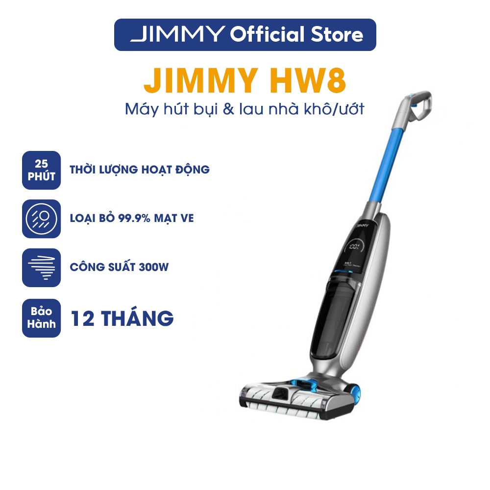 Máy Hút Bụi Cầm Yay & Lau Sàn JIMMY HW8 Lực hút 7000Pa Pin tháo rời 2500mAh Lau khô nhanh chóng