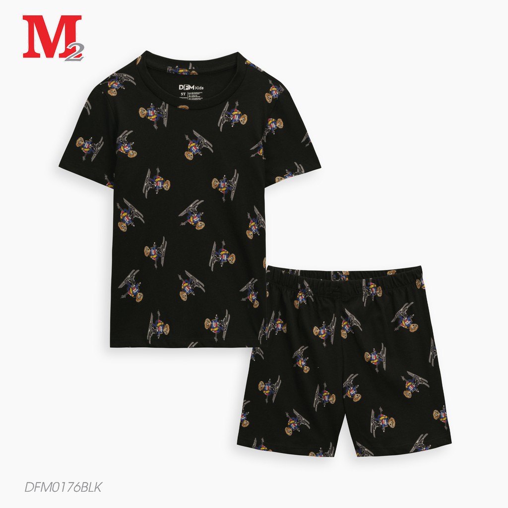 Bộ quần áo bé trai và bé gái quần đùi và áo cộc tay họa tiết gấu polo DFM0176 Thời trang M2