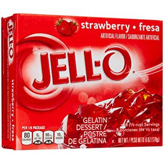 Bột râu câu Jell-o Gelatin Strawberry Dessert Powder 85g
