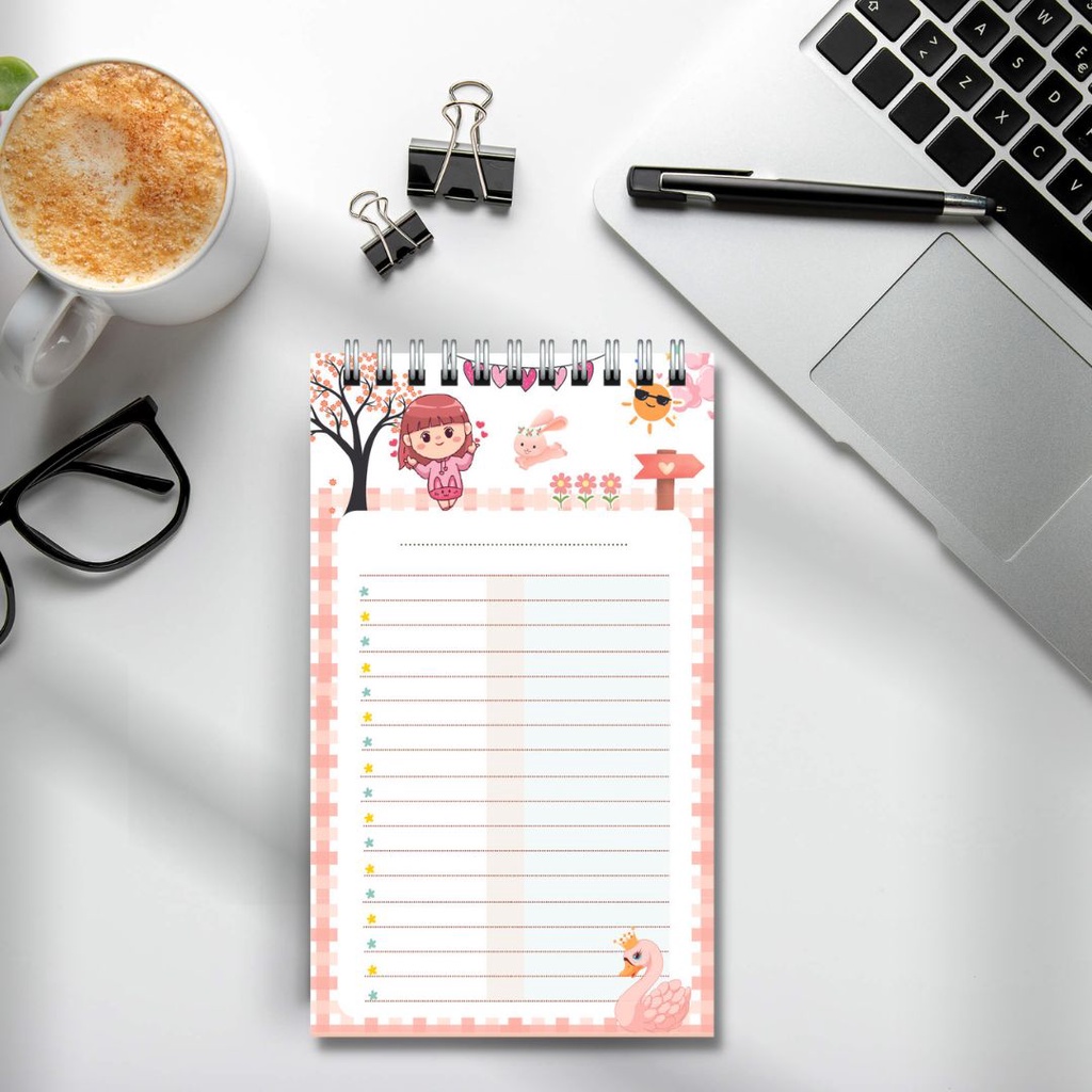 Sổ tay ghi chép từ vựng, lập kế hoạch lịch trình tiện lợi, có thể xé rời size 14.5x10cm màu hồng