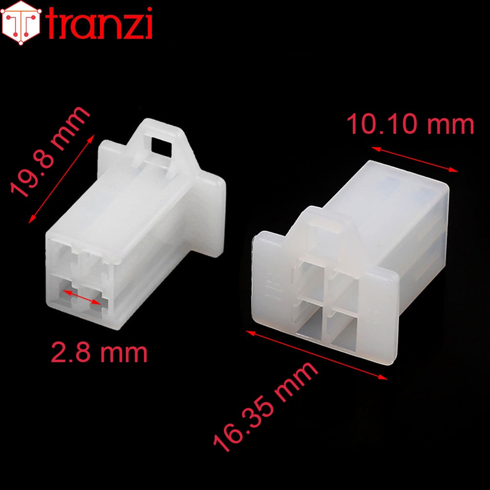 Vỏ header 2.8mm 28050 4P bộ đực cái trắng - túi 5 bộ đực cái