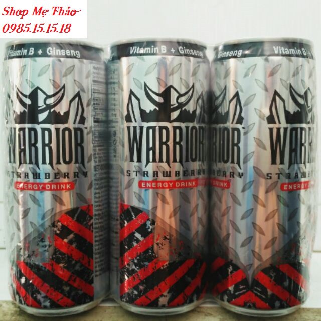 LỐC 6 LON NƯỚC TĂNG LỰC WARRIOR THÁI VỊ DÂU 325ML