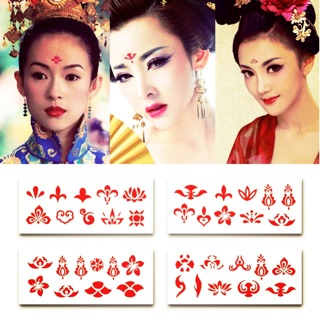 Hình xăm chu sa hình dán trán cổ trang kích thước 3,9x5,9cm