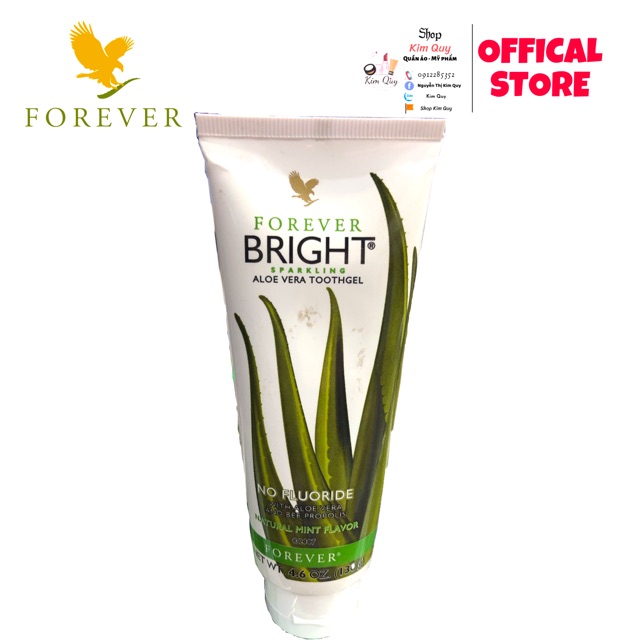 Kem đánh răng lô hội FOREVER BRIGHT TOOTHGEL - Aloe Vera, sáp ong và bạc hà