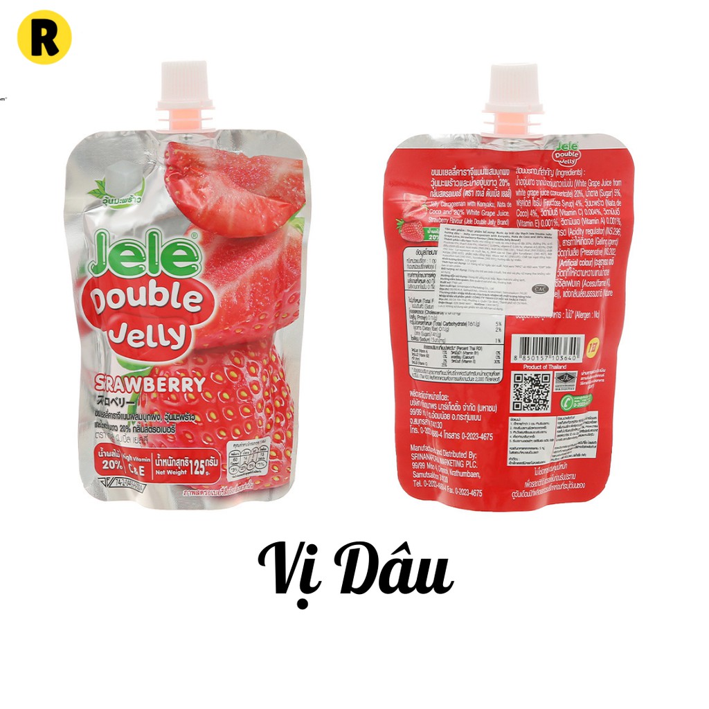 Nước trái cây thạch Jele Double Jelly 125g, nước thạch trái cây ngon mát, bổ sung vitamin làm đẹp.