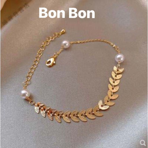 Vòng Tay Chiếc Lá Dễ Thương Phong Cách Hàn Quốc , Lăc Tay Nữ ,Bonbon Phụ Kiện Thời Trang