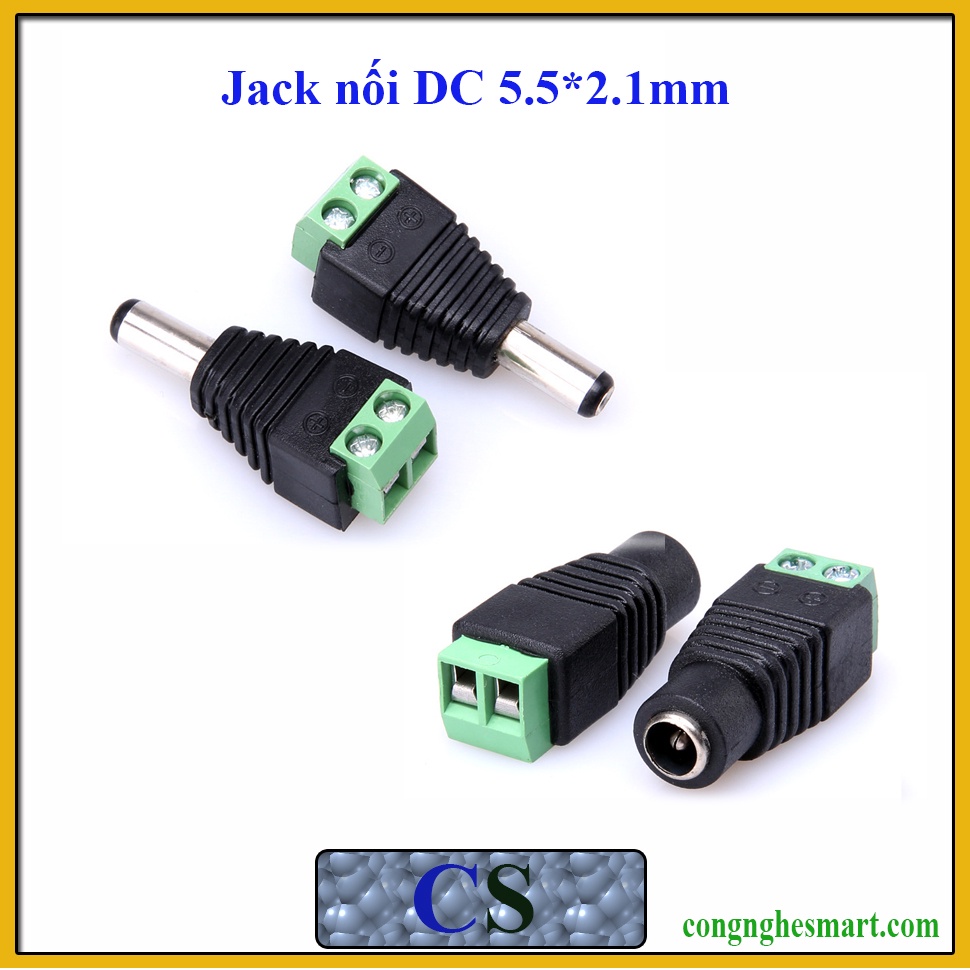 Đầu nối nguồn DC 5.5x2.1mm kiểu vặn ốc