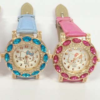Đồng hồ nữ mặt hình Hello Kitty , dây giả da