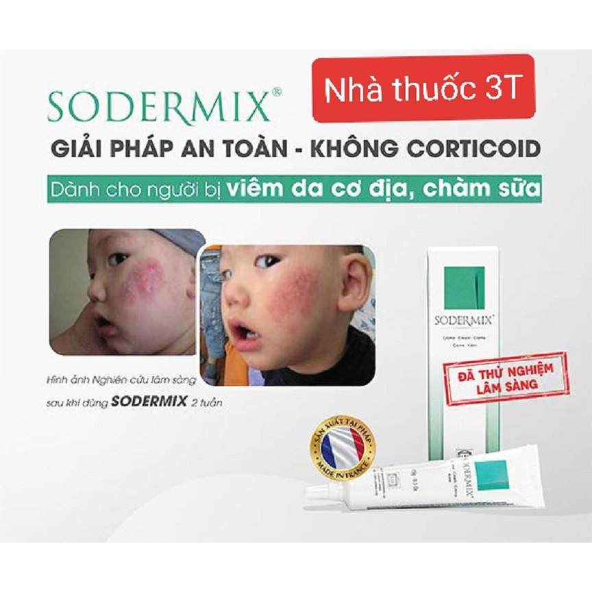 Sodermix Cream 15g- Hiệu quả với sẹo lồi, sẹo phì đại, chàm sữa, các bệnh ngoài da.