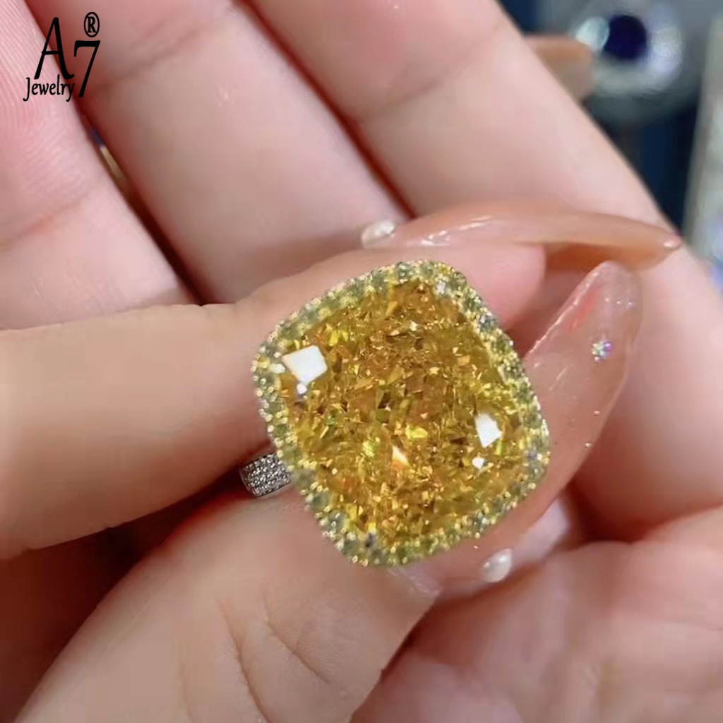 Nhẫn Hở Đính Kim Cương Vàng Hình Vuông X4Y28 Sang Trọng Cho Nữ