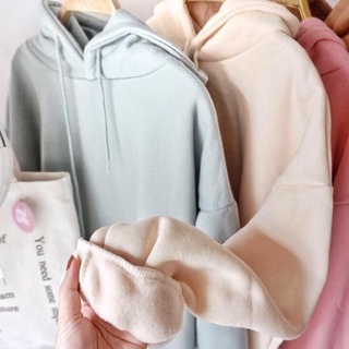 Hoodie nỉ bông trơn