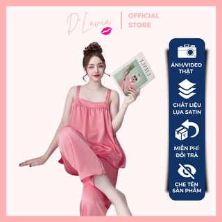 Đồ bộ nữ dễ thương quần dài mặc nhà lụa satin cao cấp mềm mịn thoáng mát AN85 - D'Lavia