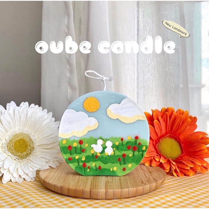 Nến Thơm Cao Cấp Tinh Dầu Thiên Nhiên Tạo Hình Vẽ Tay Độc Quyền Oube Candle 7x6x3 cm | Oube Candle NT2