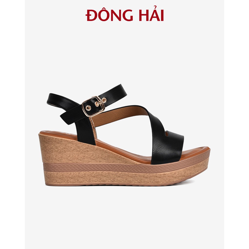 &quot;TẶNG NGAY 30K khi theo dõi gian hàng &quot; Sandal xuồng Zucia quai chéo cách điệu có khóa cài đế cao 7cm tôn dáng - SHL49