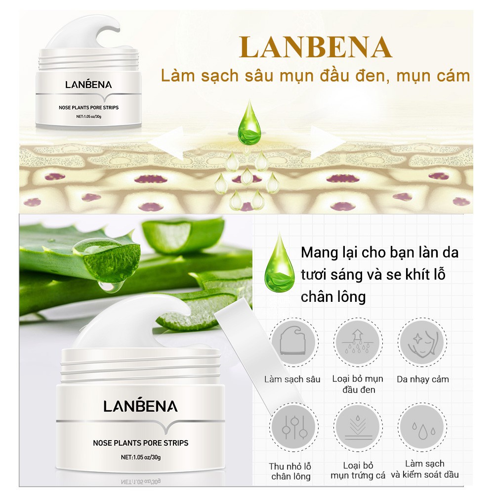 Nạ Loại Bỏ Mụn Đầu Đen Lột Hiệu Quả LANBENA