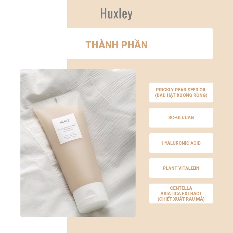 Mặt Nạ Ngủ Huxley Dưỡng Ẩm, Tái Tạo Da Từ Xương Rồng 120G Hàn Quốc