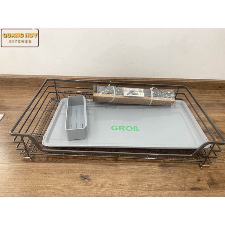 Kệ chén bát tủ bếp dưới inox xám Titan 2023 sơn Nano 2k bảo hành 10 năm không han gỉ nhập khẩu Grob