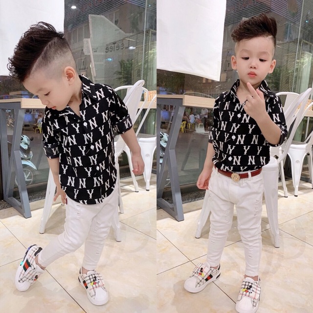 Áo sơ mi hoặc quần kaki mềm co giãn cho bé trai 9-20kg