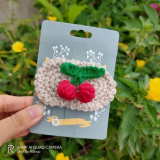Kẹp Tóc Handmade Bằng Len Cherry
