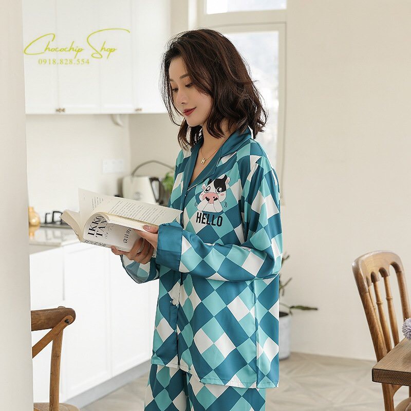 [FreeShip – Xả kho] Pijama Lụa Cao Cấp|Đồ Ngủ Lụa Chất Đẹp Siêu Mã PI 8238 - Chocochip Shop