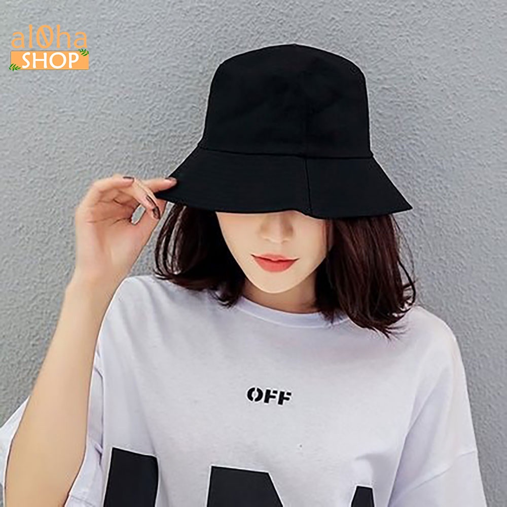 Nón bucket vành tròn trơn - mũ tai bèo Ulzzang phong cách, cá tính Unisex nam nữ - al0ha Shop