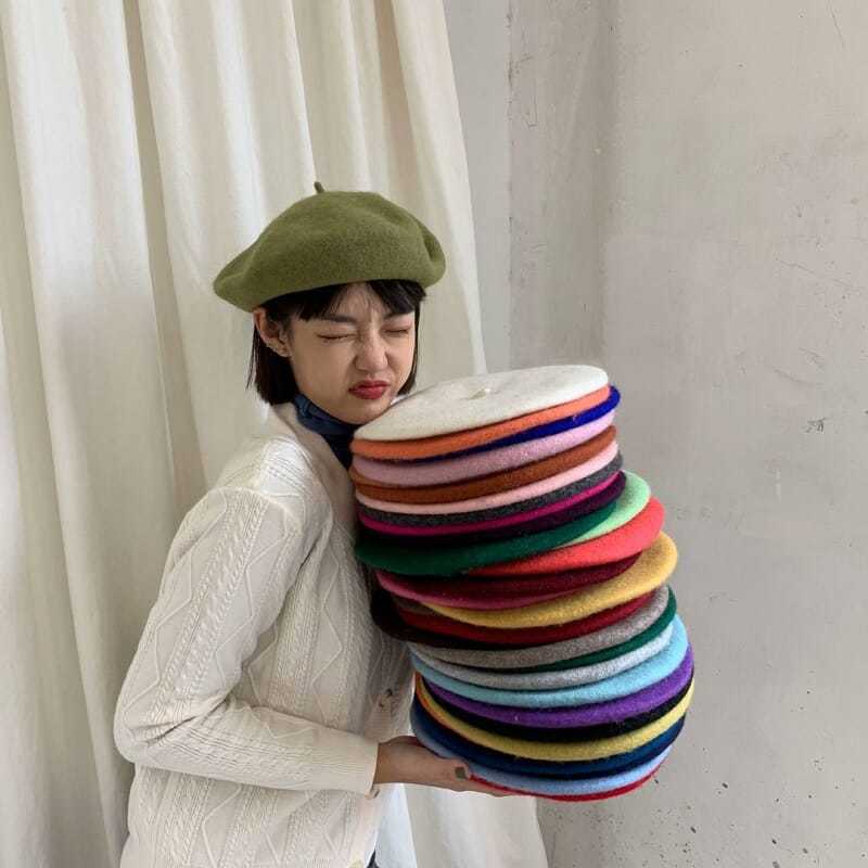 Nón Beret Thời Trang Retro Nhật Hàn Dành Cho Nữ
