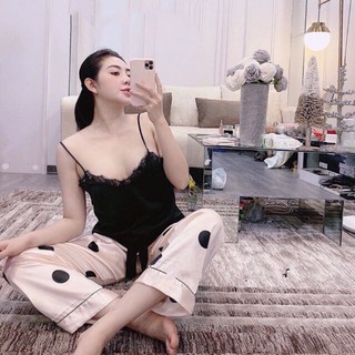 Bộ Đồ Ngủ Vải Lụa Trơn Gợi Cảm