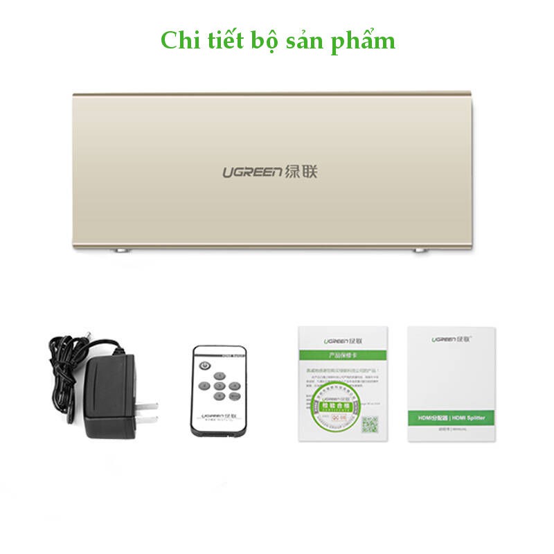 Bộ switch chuyển mạch (5x1) HDMI 4k2k 30Hz, hỗ trợ 1.4V, 3D,vỏ hợp kim UGREEN 40279