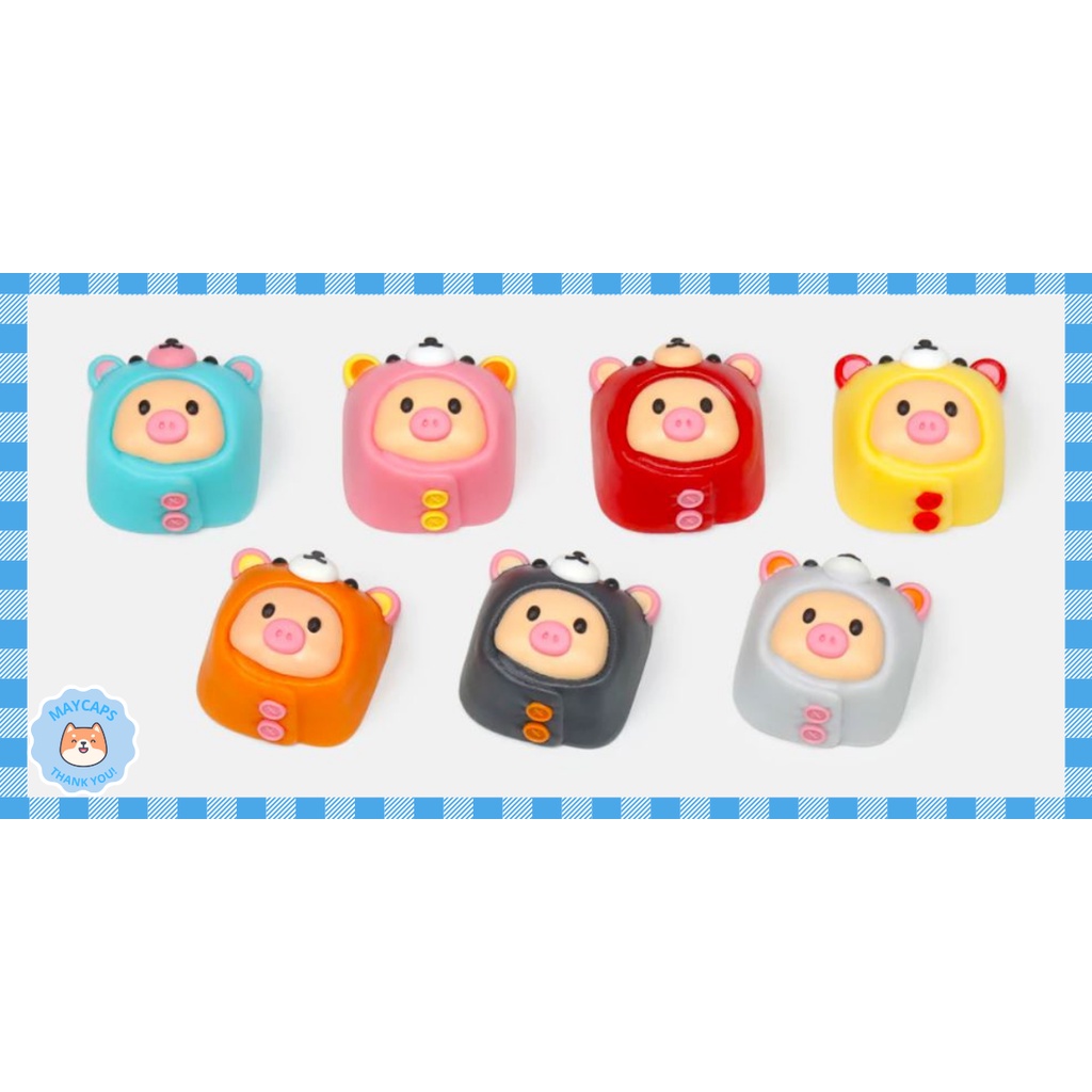Keycap artisan dành cho bàn phím cơ mẫu heo con mặc pyjama