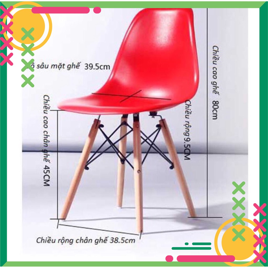 Ghế nhựa Cafe - Văn Phòng chân gỗ nhập khẩu EAMES Đủ Màu | BigBuy360 - bigbuy360.vn