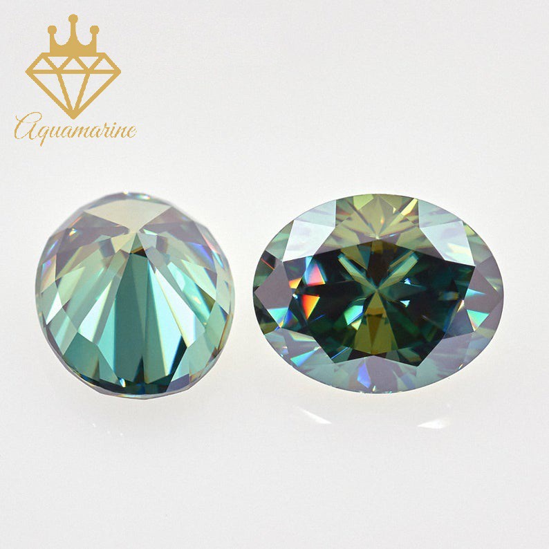 Kim cương nhân tạo Moissanite Oval Green