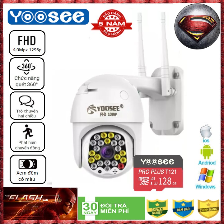 CAMERA IP WIFI YOOSEE PTZ X3000 5.0 Mpx,Xoay 360 độ, chống nước, xoay 360 đàm thoại 2 chiều báo động từ xa BH 5 năm