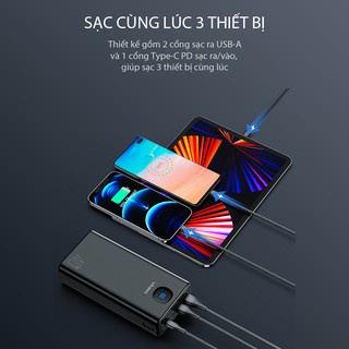 Cục pin sạc dự phòng tương thích Iphone Samsung Xiaomi Oppo, dung lượng 30000mah - 50000mah chính hãng Vivan B40 BenZ St