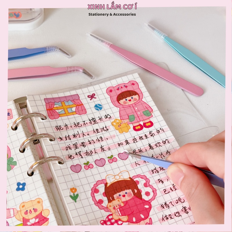 Nhíp gắp sticker hình dán tiện lợi, trang trí sổ tay bullet journal